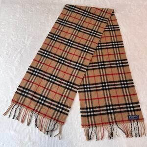 Burberry of London 100% Lambswool Wool Vintage plaid Scarf